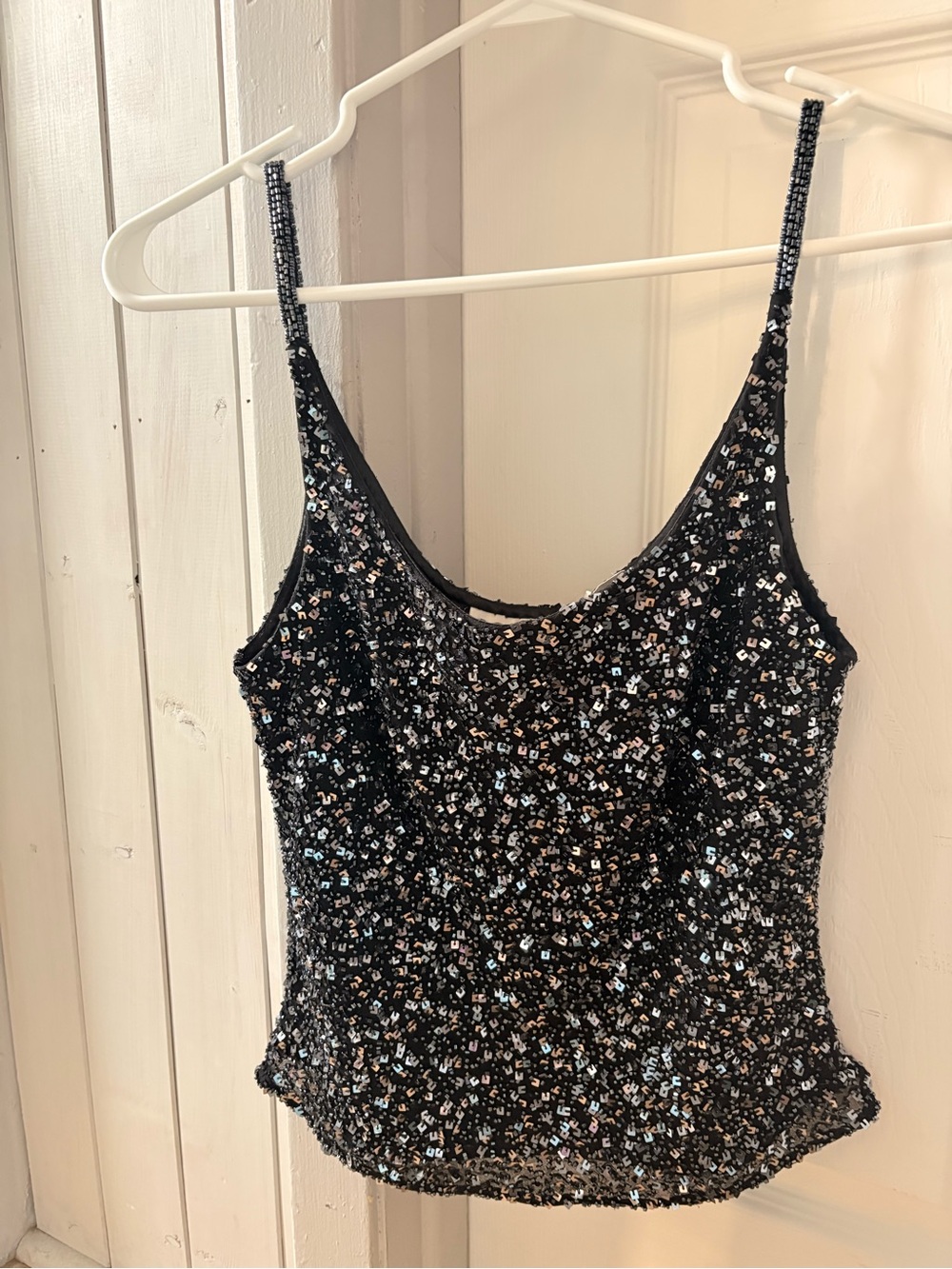 Scala Black Sequin Strap Cami